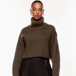 aritzia gurl sweater in rich mocha brown size s